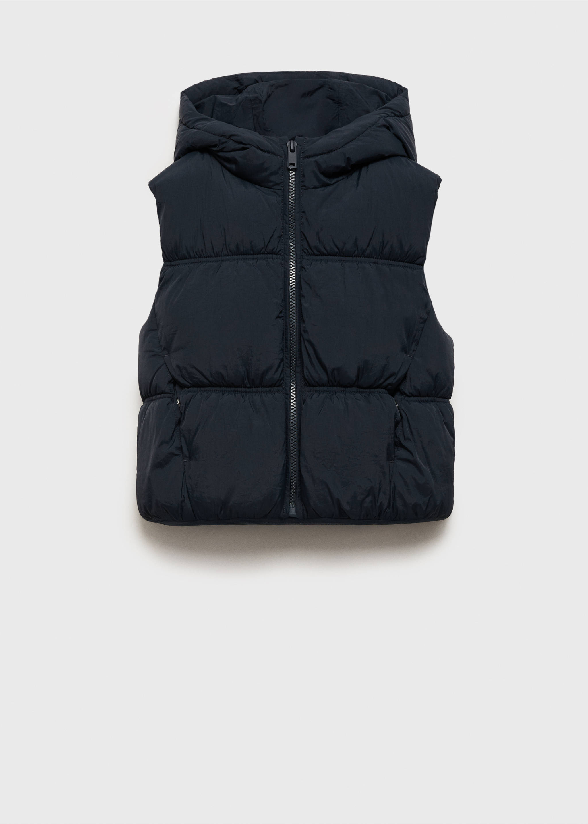 Quilted vest with hood - Article without model, Dark Navy. Ref: 17032896-00.
