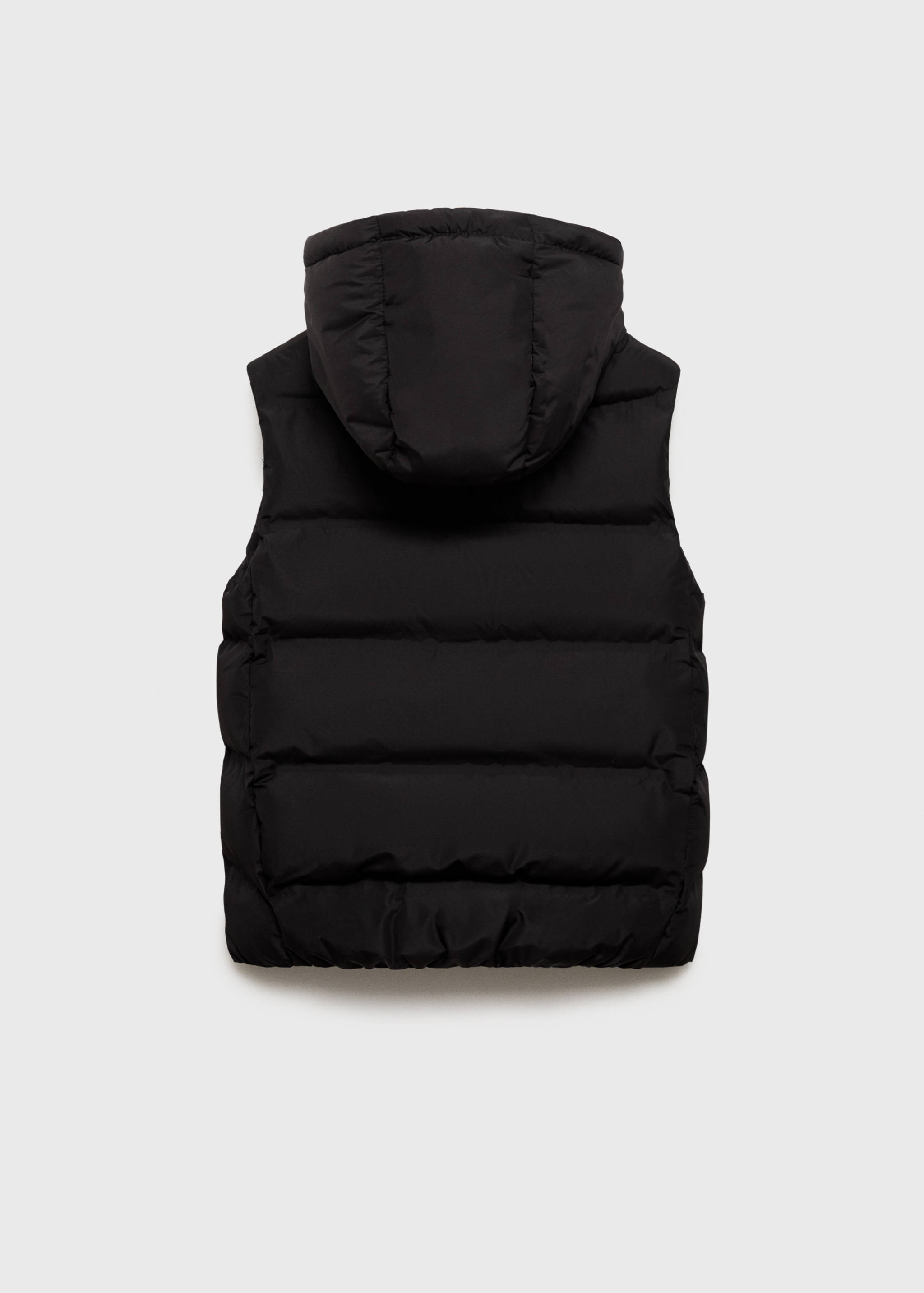 Quilted gilet with hood - Reverse of the article