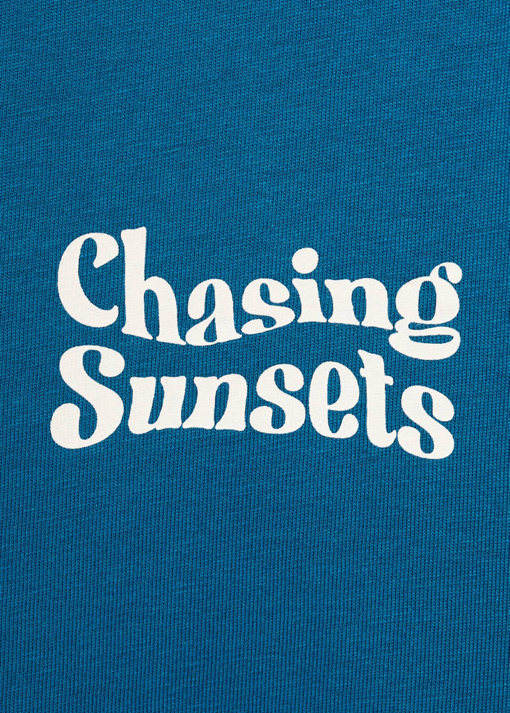 Printed cotton-blend t-shirt — Petrol Blue