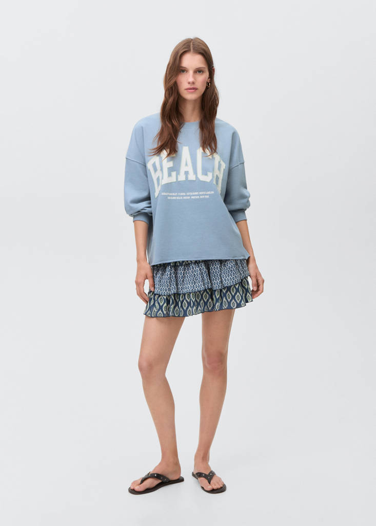Printed cotton sweatshirt — Blue