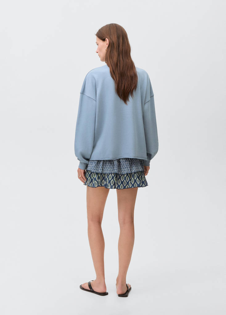 Printed cotton sweatshirt — Blue