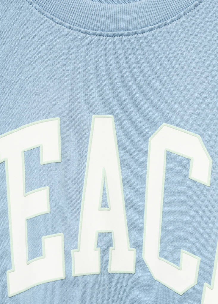 Printed cotton sweatshirt — Blue