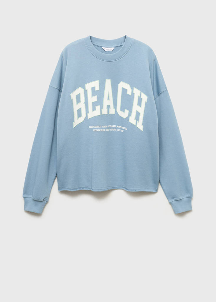 Printed cotton sweatshirt — Blue