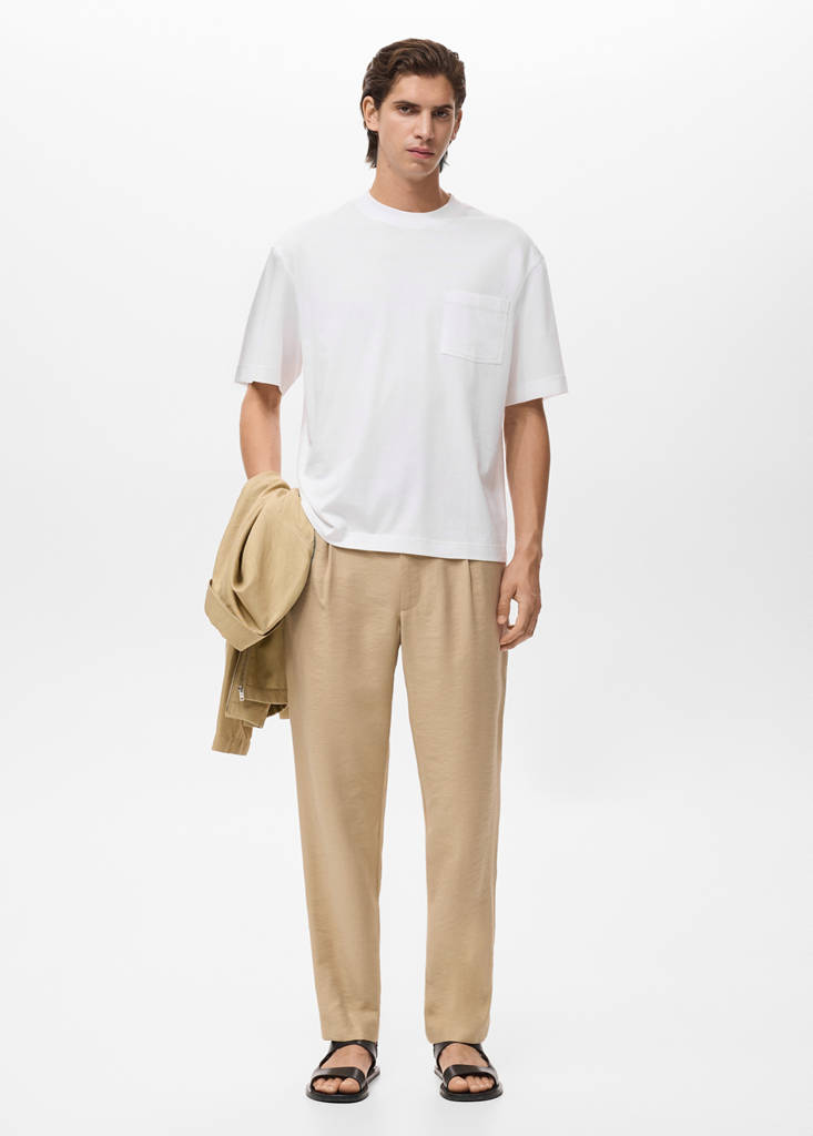 T-shirt 100% cotton boxy fit pocket — Off White