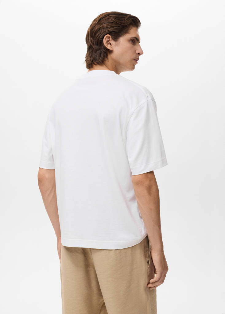 T-shirt 100% cotton boxy fit pocket — Off White