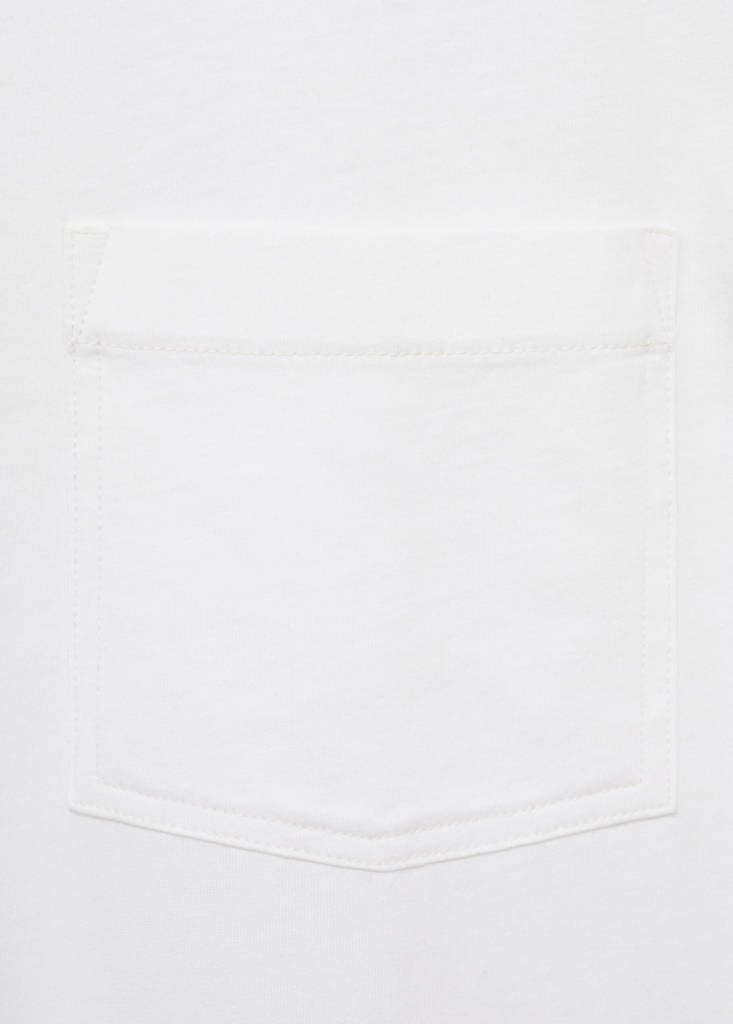 T-shirt 100% cotton boxy fit pocket — Off White