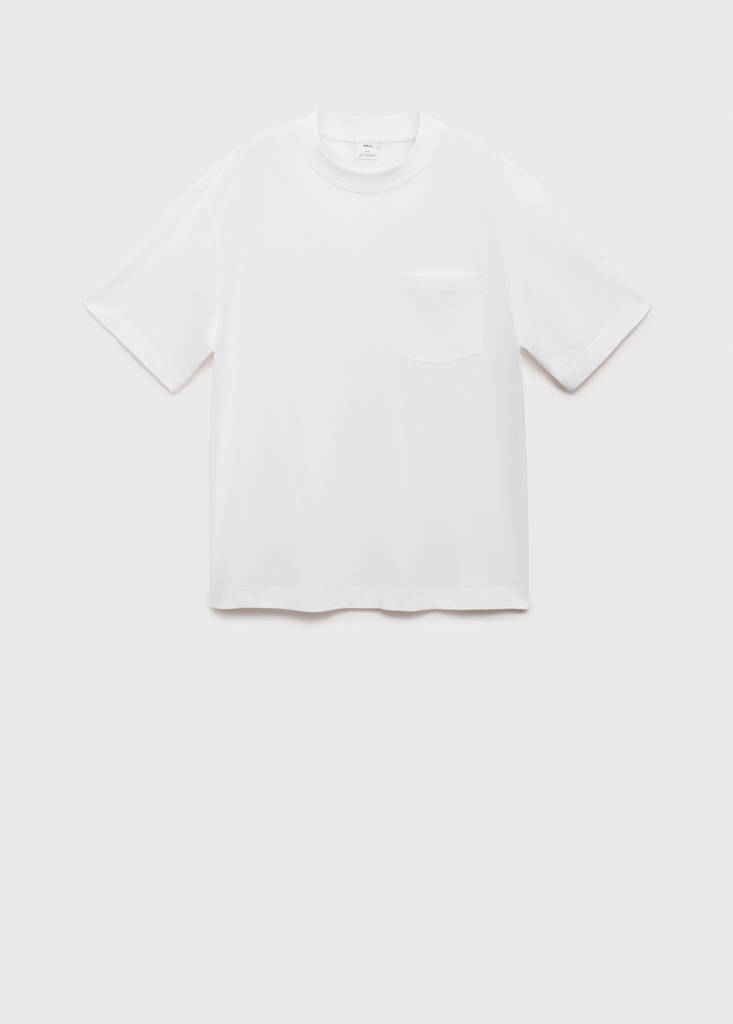 T-shirt 100% cotton boxy fit pocket — Off White