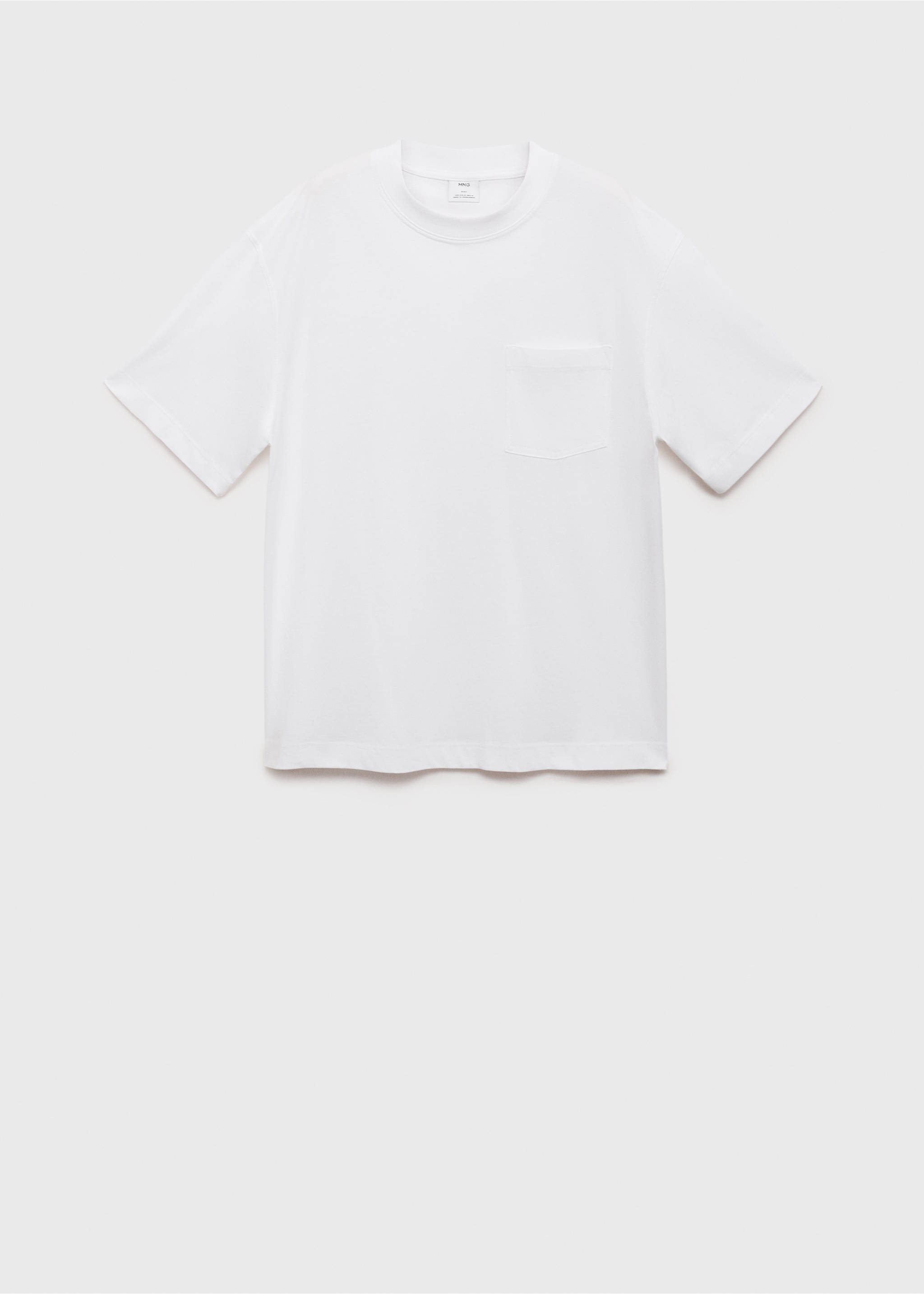 Camiseta 100% algodón boxy fit bolsillo - Artículo sin modelo, Blanco roto. Ref: 17032900-00.