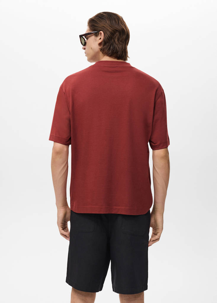 T-shirt 100% cotton boxy fit pocket — Cherry