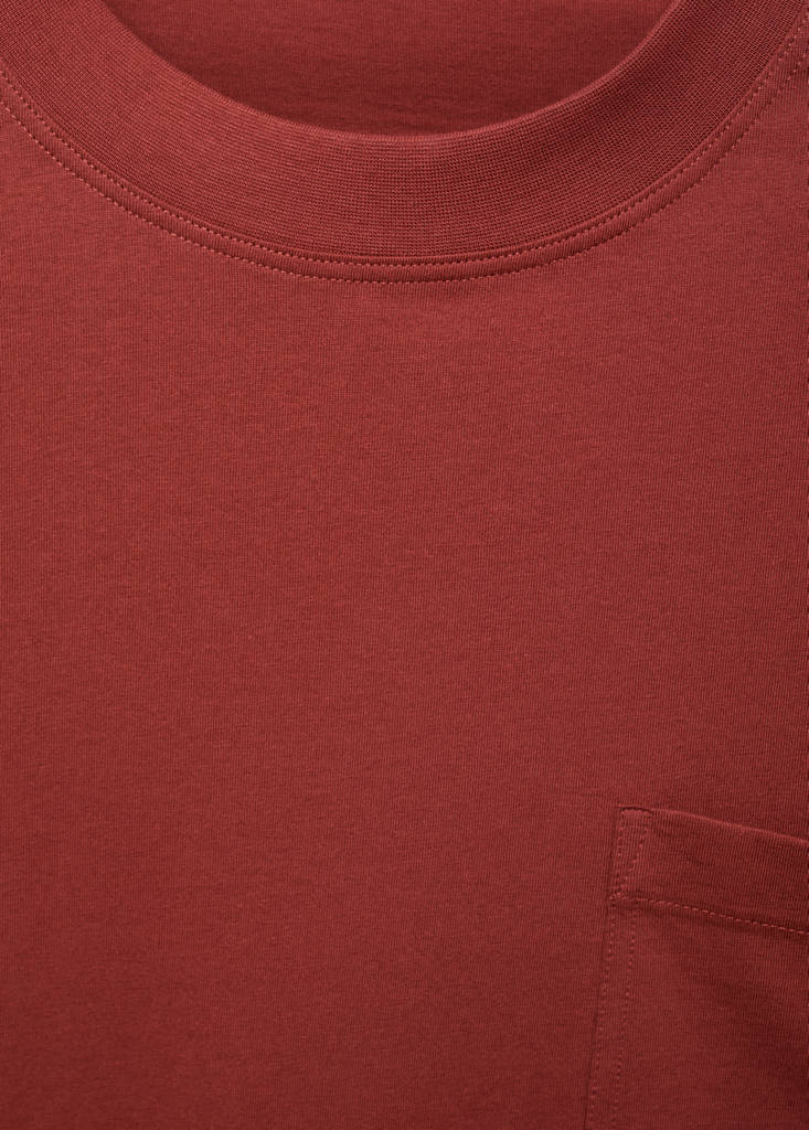T-shirt 100% cotton boxy fit pocket — Cherry