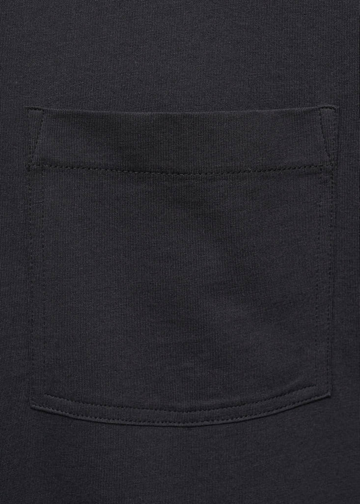 T-shirt 100% cotton boxy fit pocket — Black