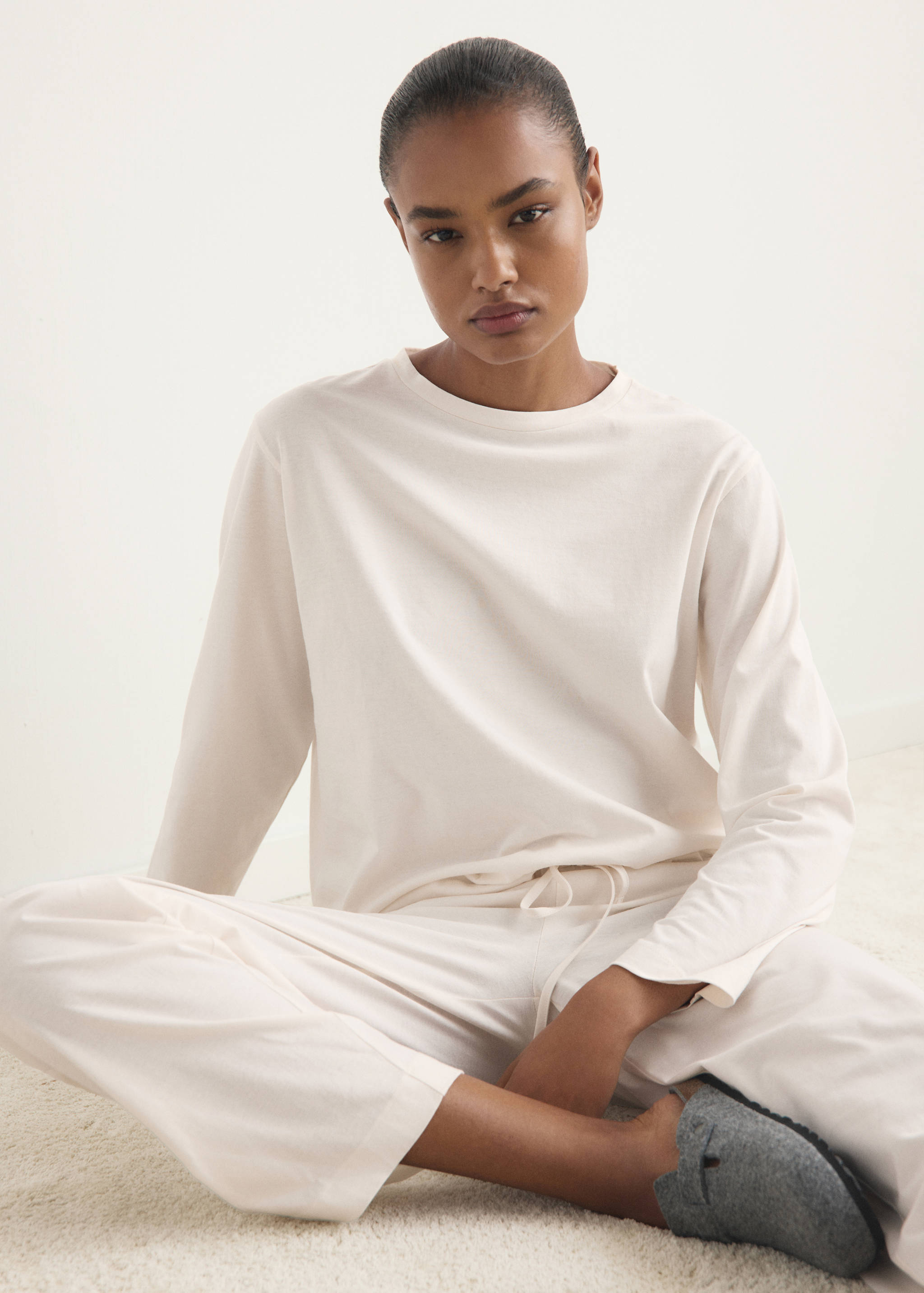 Pyjama deux pièces coton uni - Détail de l'article 2