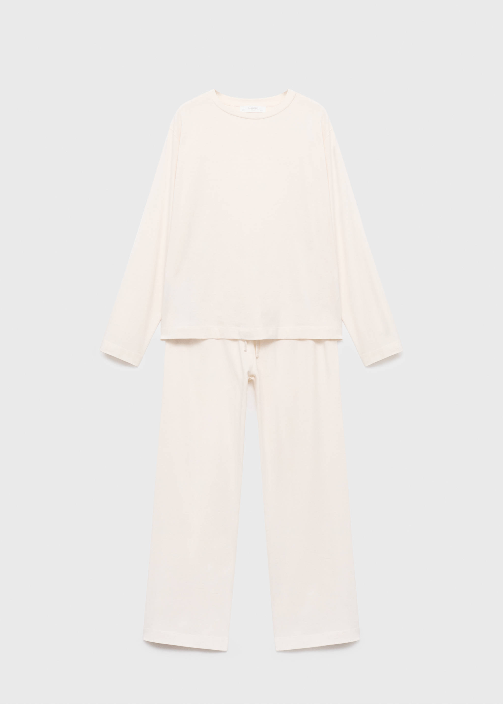 Two-piece plain cotton pyjamas - Article without model, Vanilla. Ref: 17032903-00.