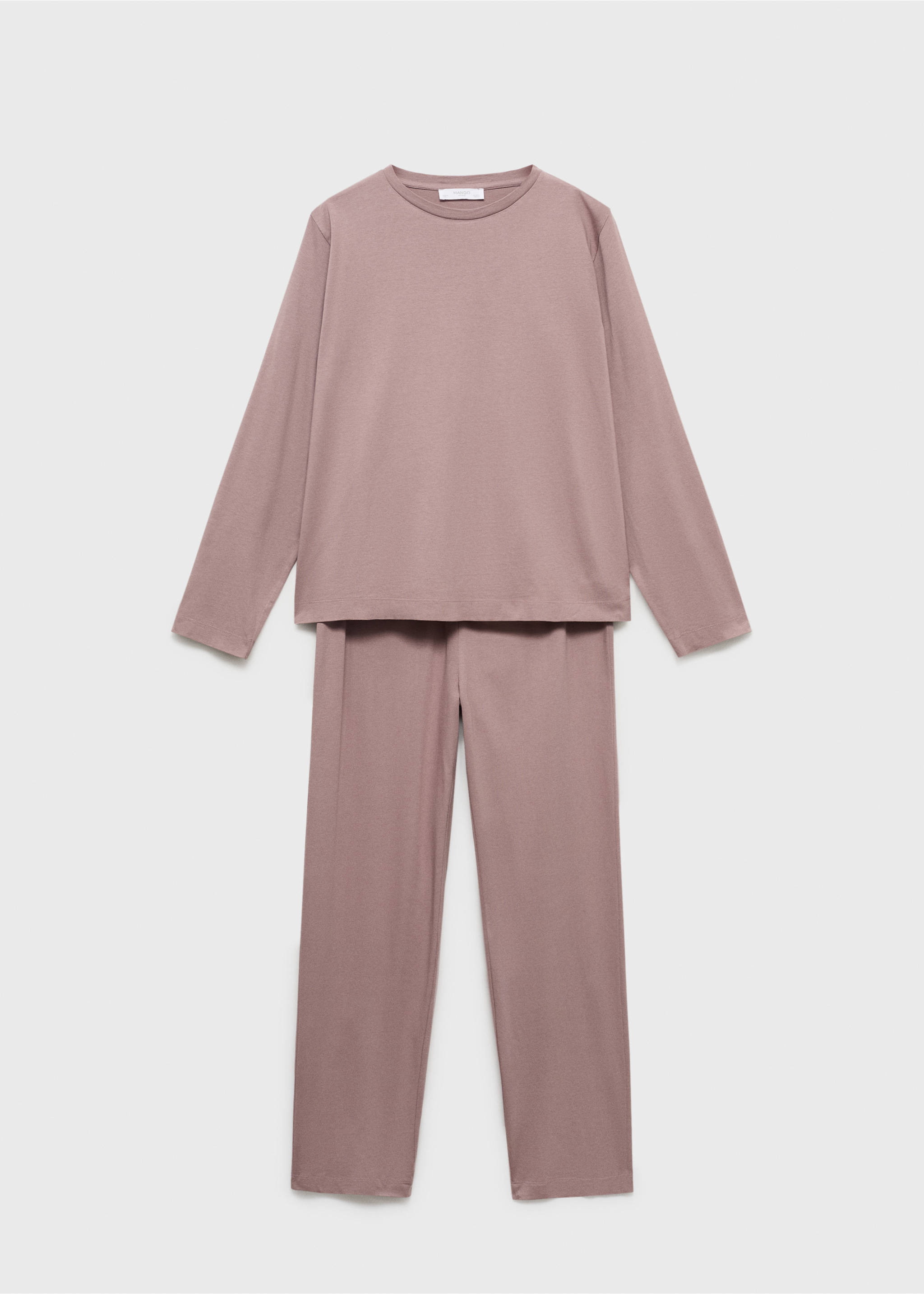 Pyjama deux pièces coton uni - Article sans modèle, Marron moyen. Ref: 17032903-00.