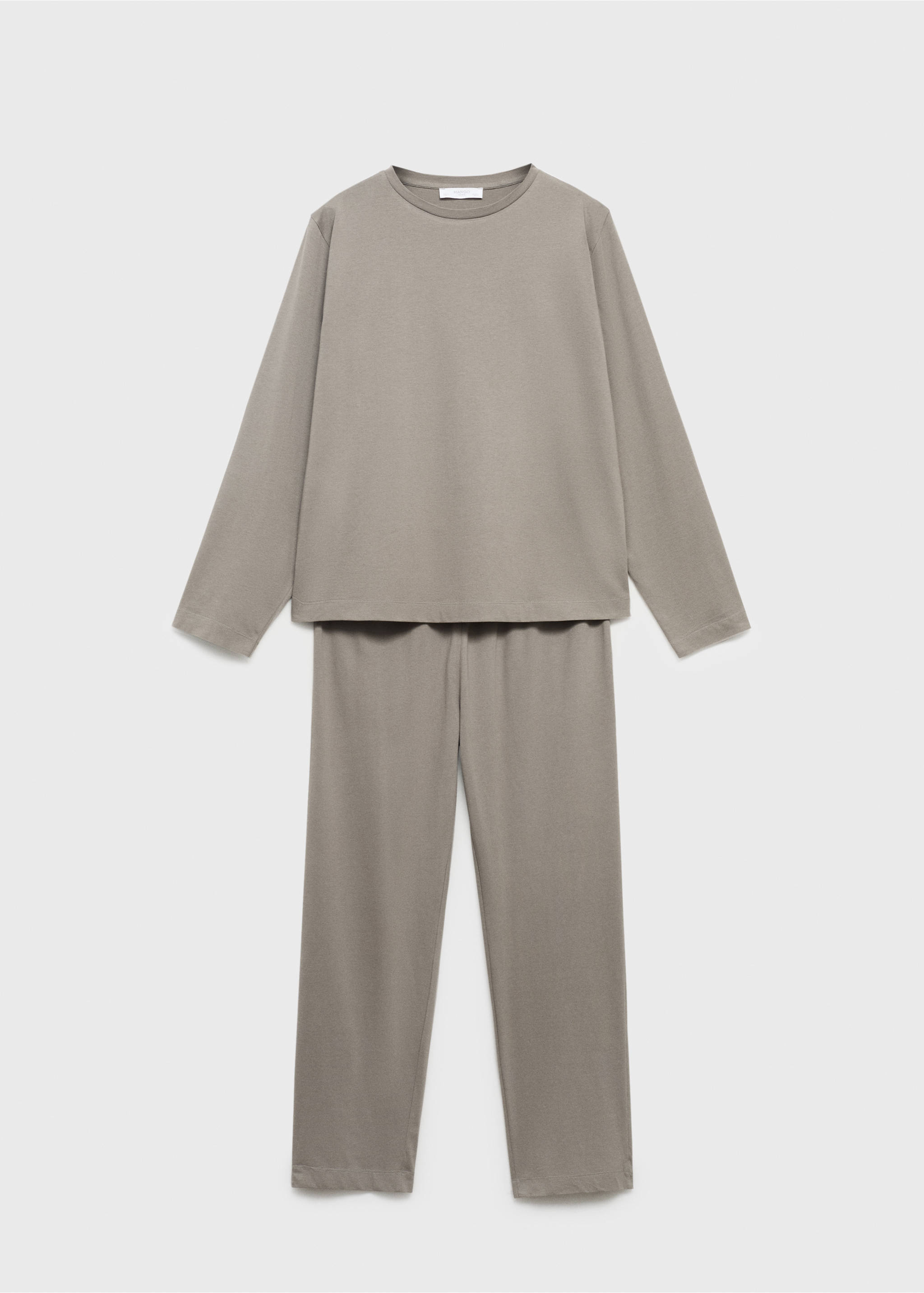 Pyjama deux pièces coton uni - Article sans modèle, Marron moyen. Ref: 17032903-00.