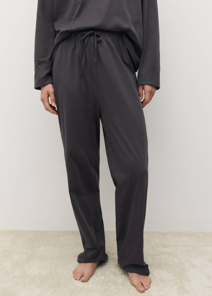 Two-piece plain cotton pyjamas — Charcoal