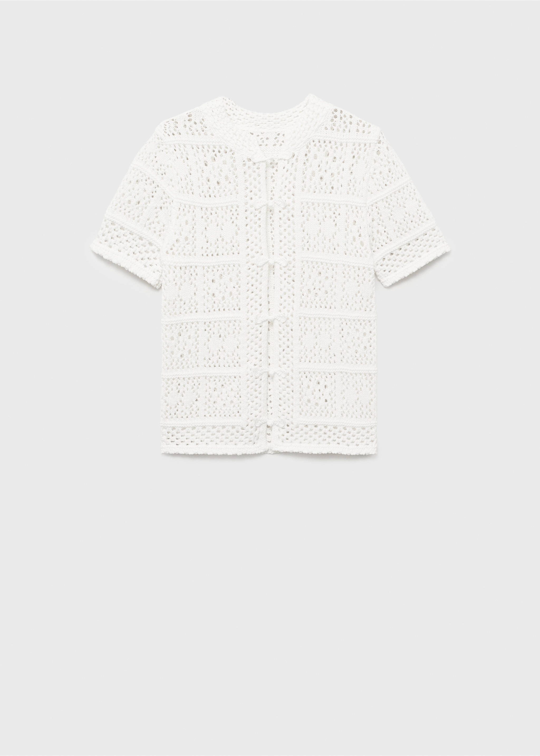 Short-sleeved crochet cardigan - Article without model, White. Ref: 17032904-00.