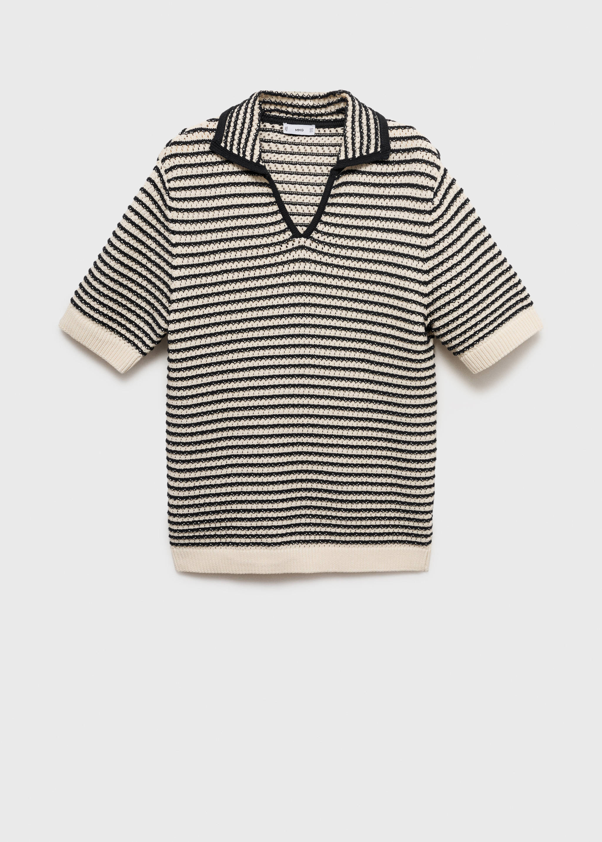 100% cotton polo shirt with striped structure - Article without model