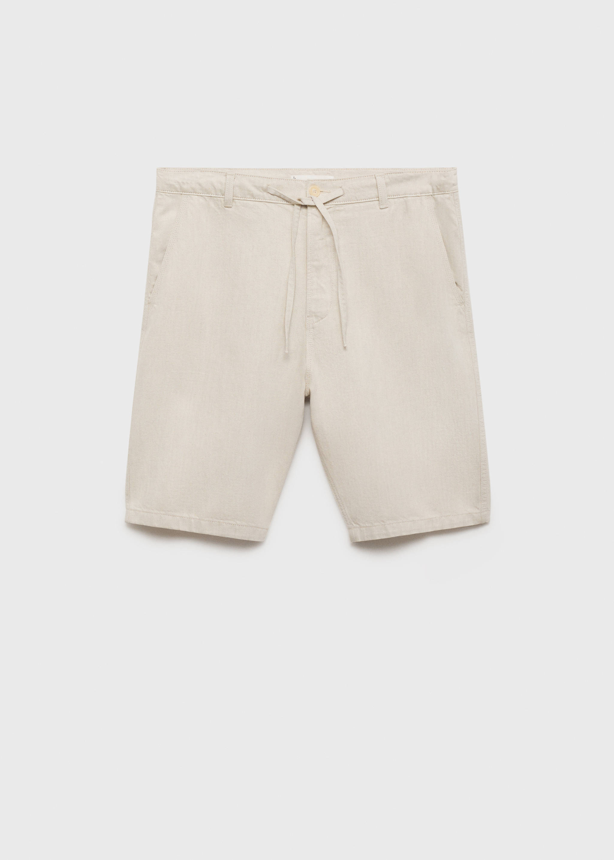 Linen-blend bermuda shorts with drawstring - Article without model
