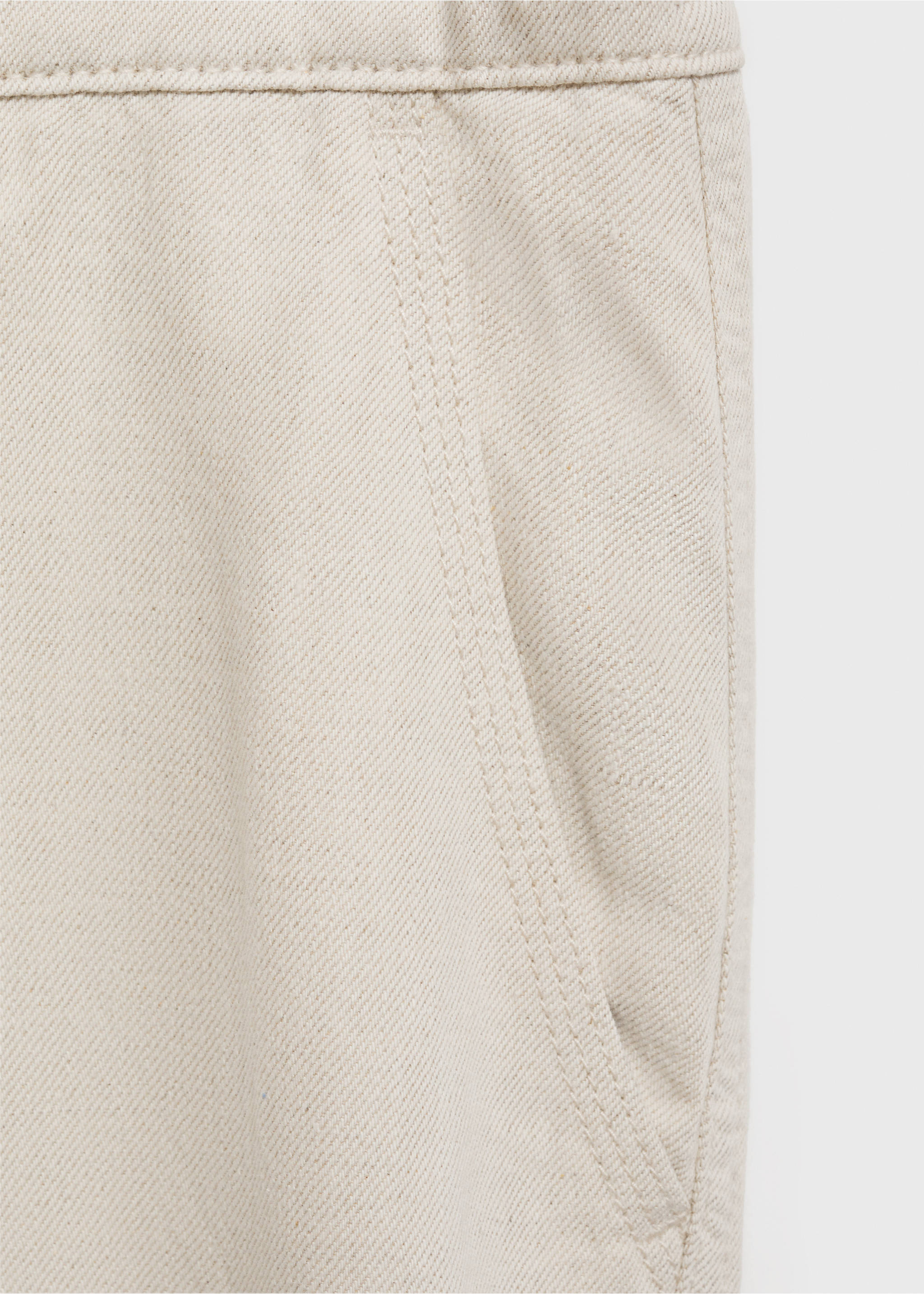 Linen-blend bermuda shorts with drawstring - Details of the article 0, Ecru. Ref: 17032906-00.