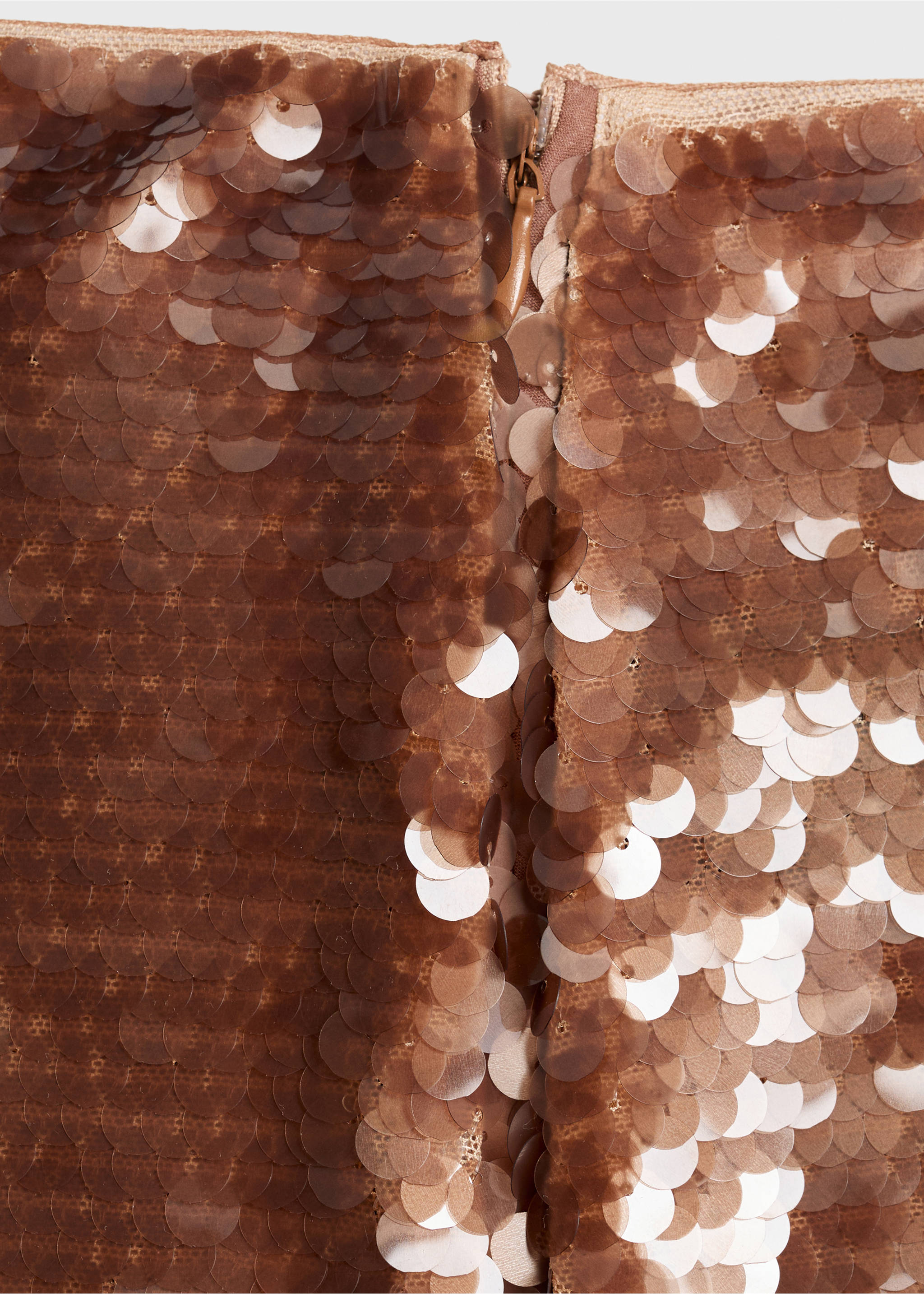 Jupe midi à paillettes - Détail de l'article 8, Marron. Ref: 17032909-00.