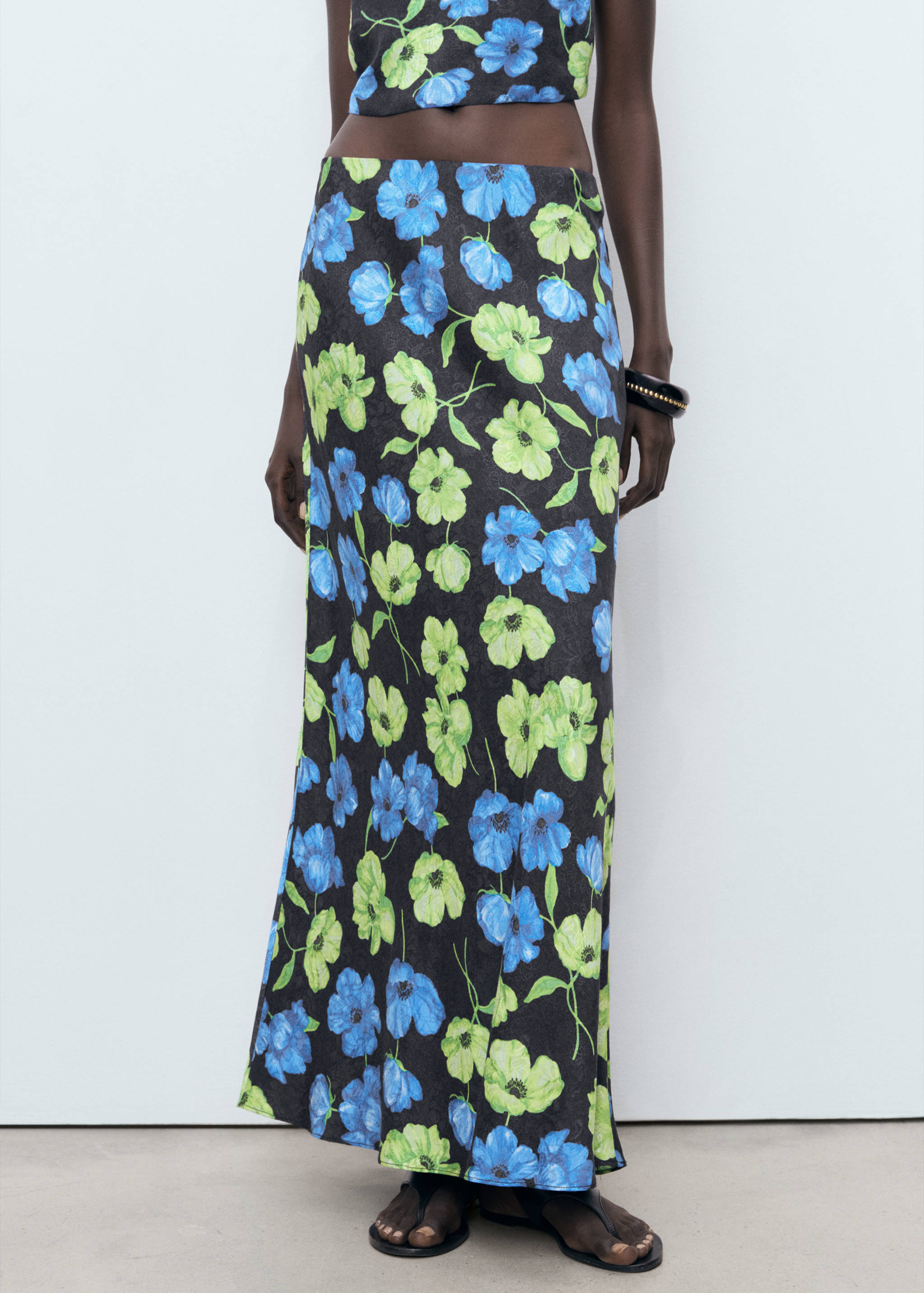 Floral-print long skirt - Medium plane