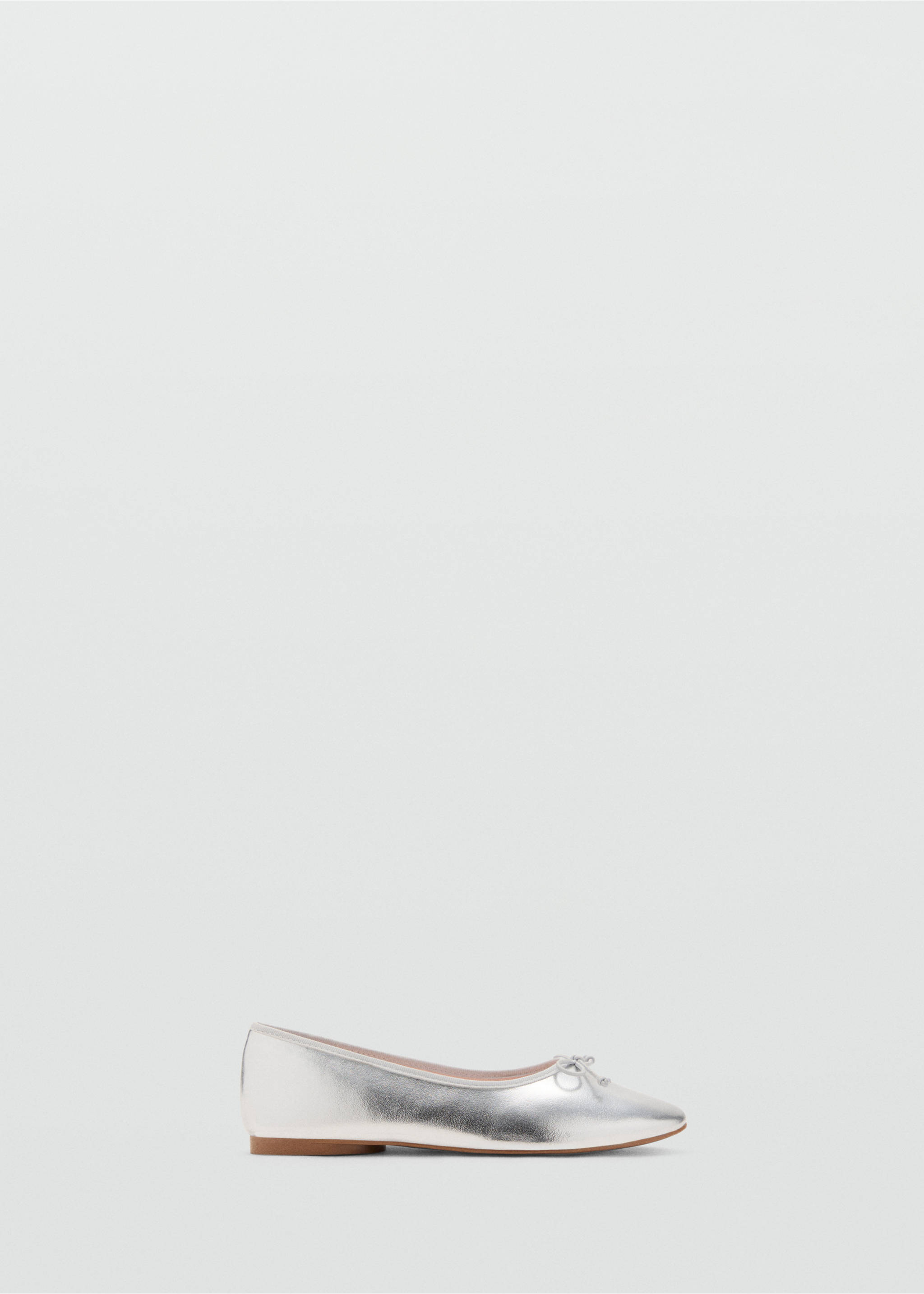 Metallic ballet flats with bow - Article without model, Silver. Ref: 17032912-00.