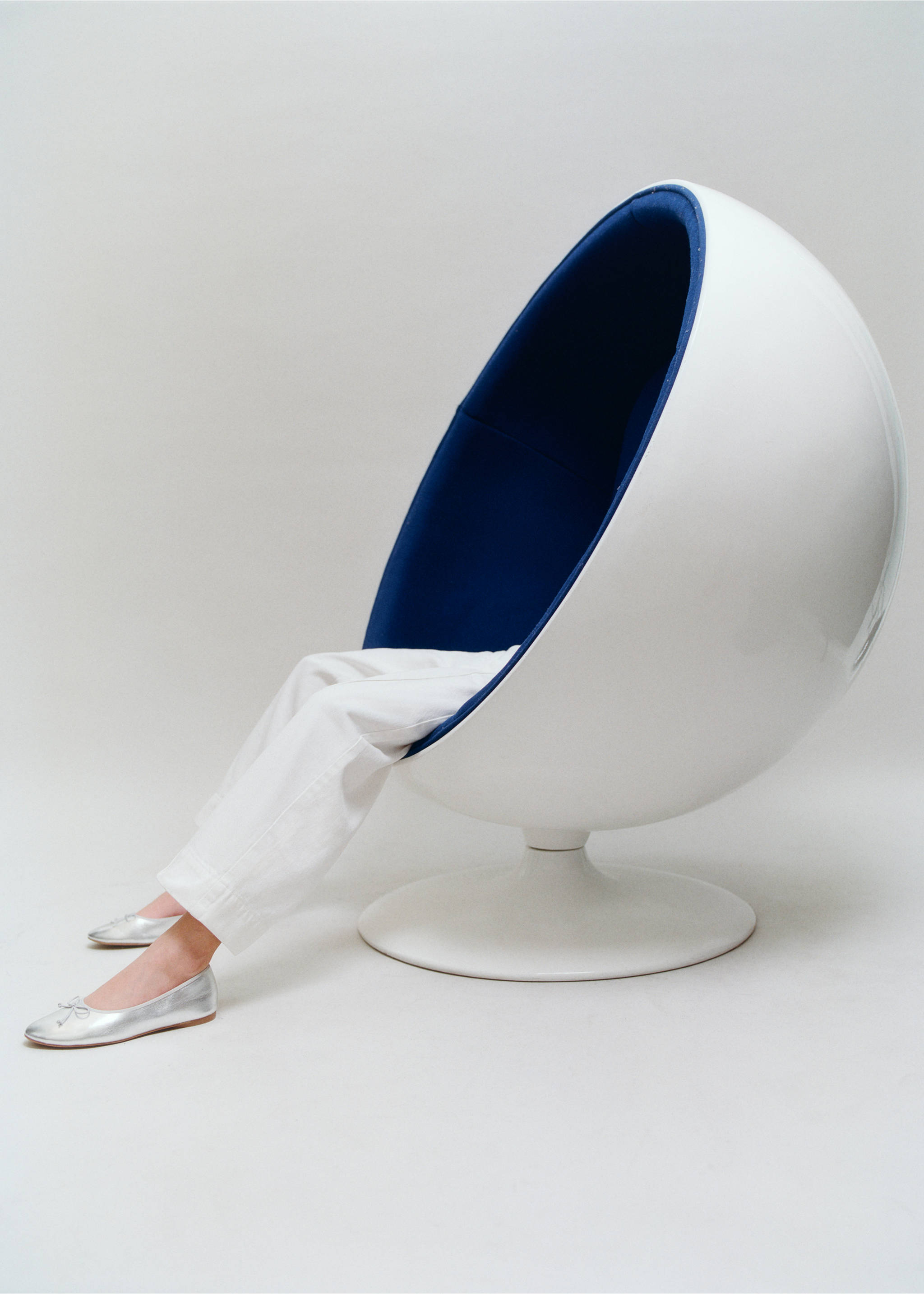 Metallic ballet flats with bow - Details of the article 5, Silver. Ref: 17032912-00.