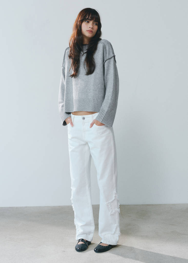 Straight-leg jeans with star embroidery — Off White