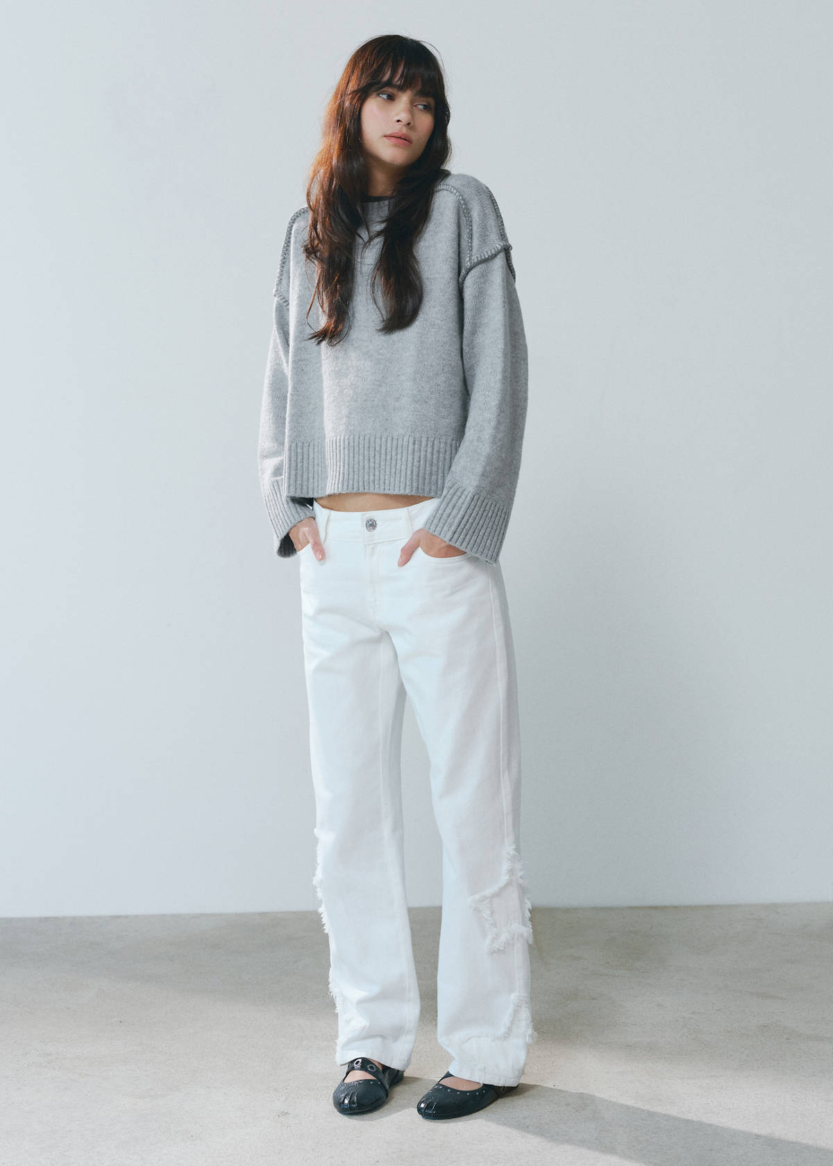 Straight-leg jeans with star embroidery — Off White