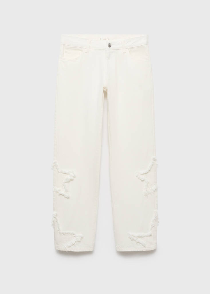 Straight-leg jeans with star embroidery — Off White