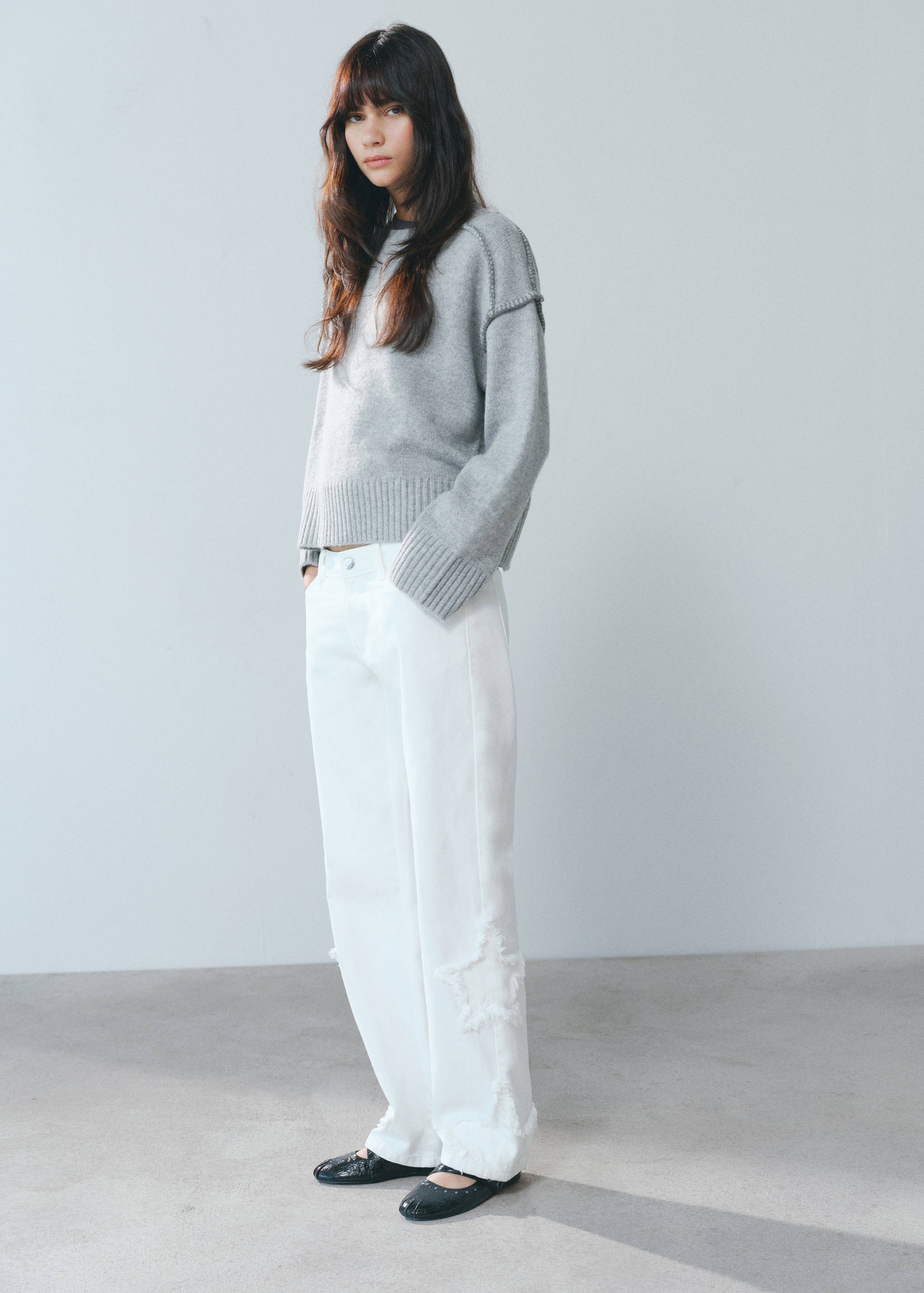 Jeans straight bordado estrellas - Detalle del artículo 5