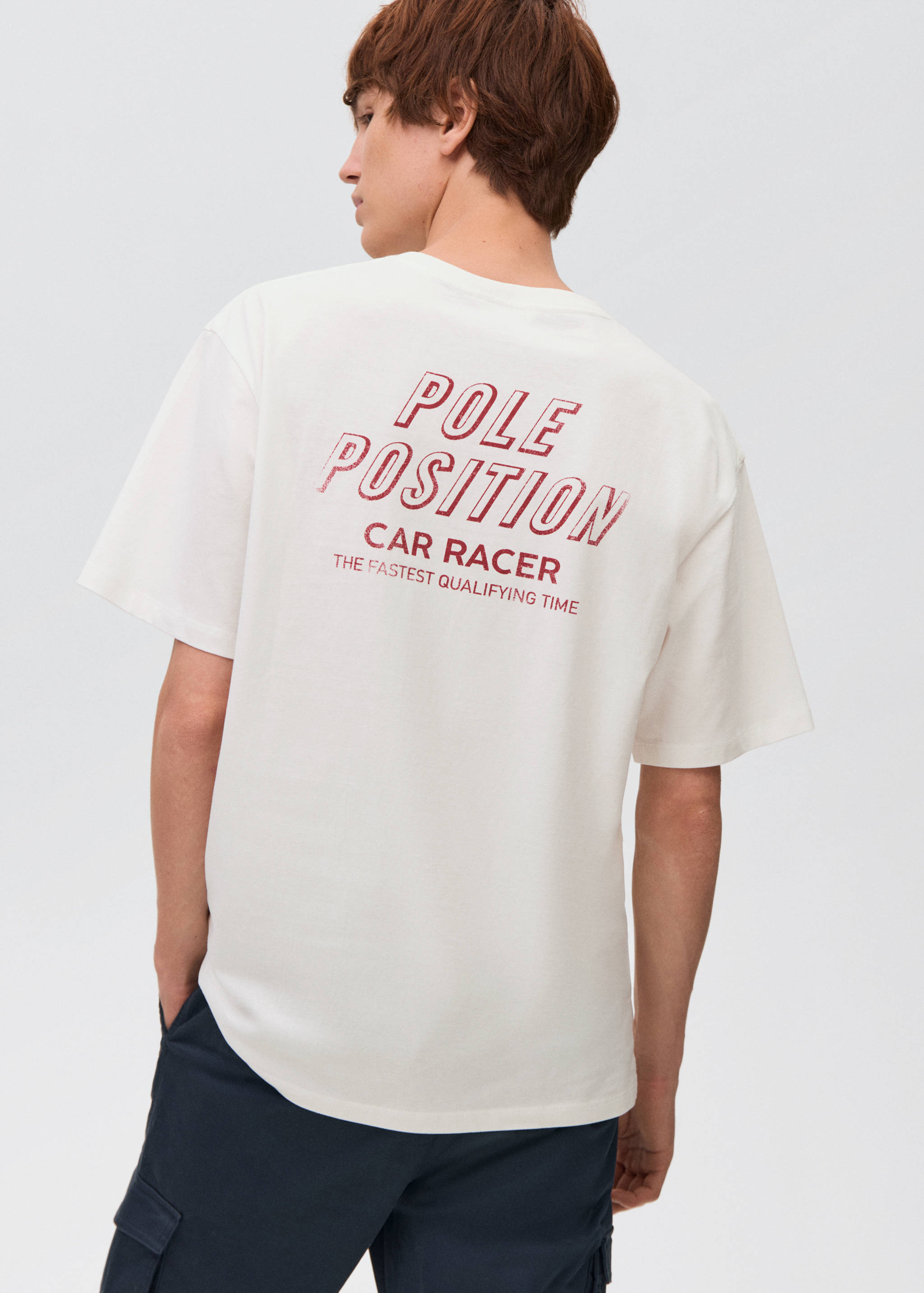 Хлопковая футболка с принтом - Обратная сторона изделия