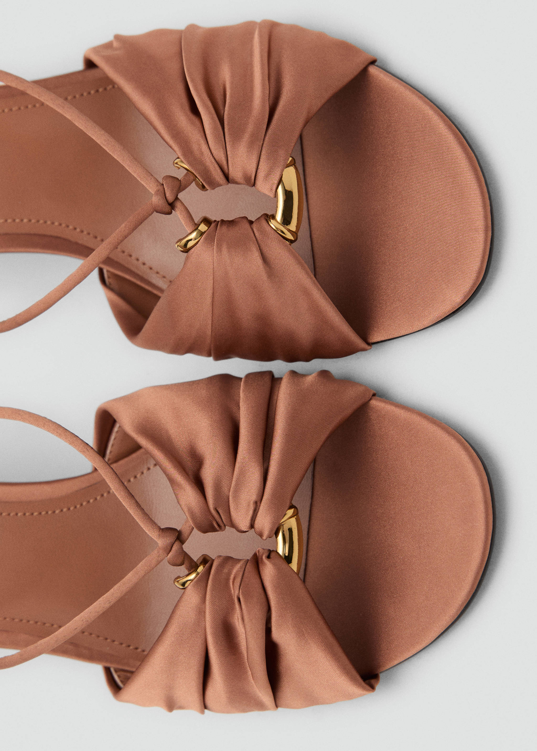 Satin high-heeled sandals with metallic embellishment - Details of the article 2