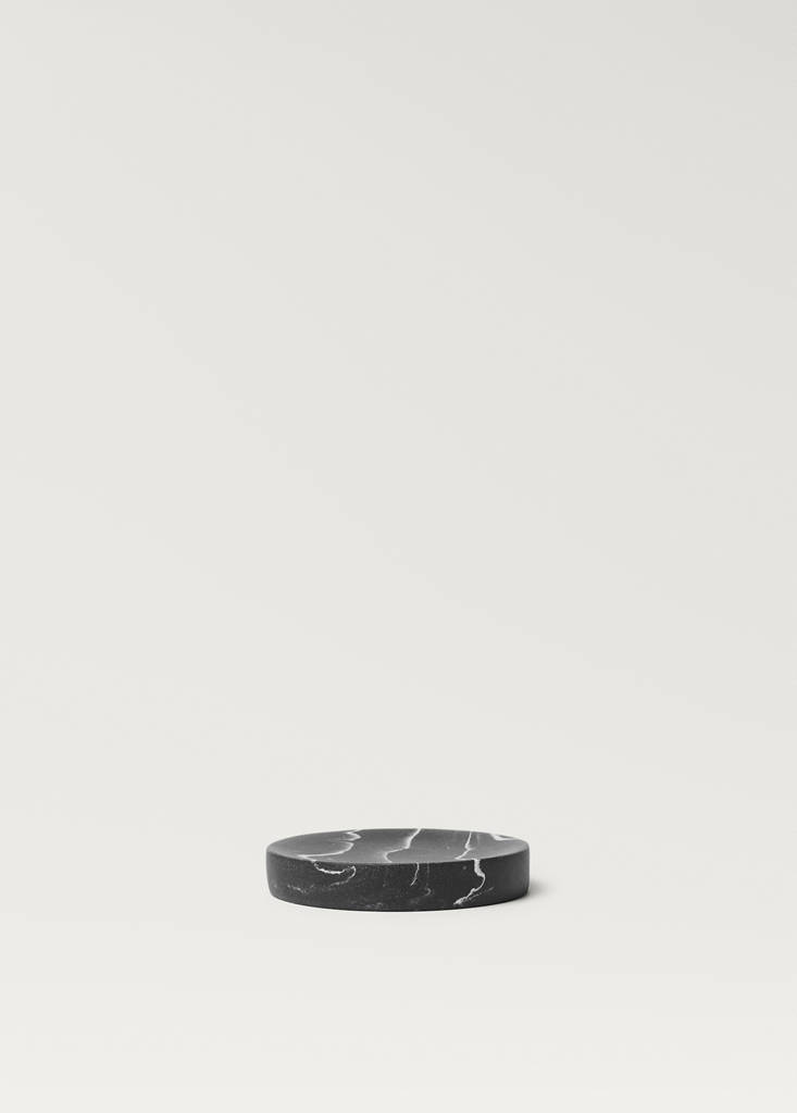 Marble-effect soap dish — Black