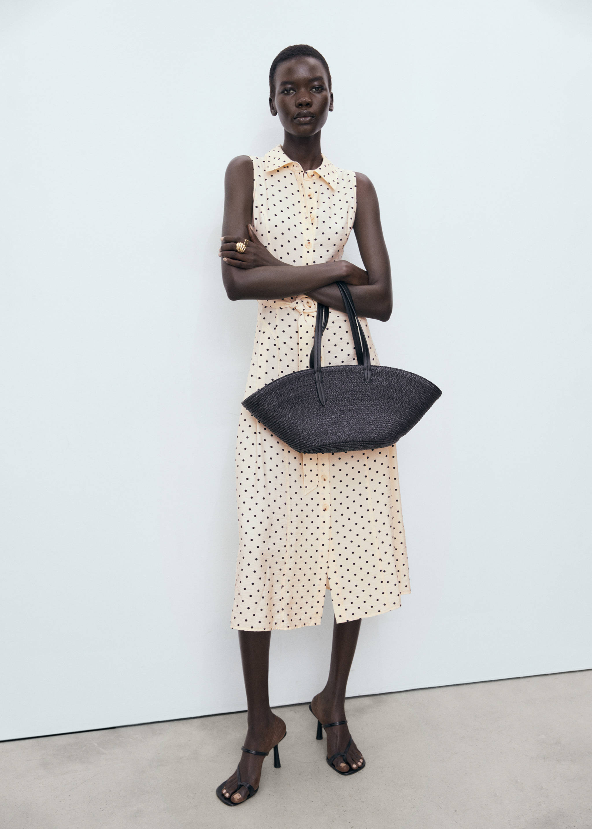 폴카 도트 셔츠 드레스 - 일반 평면도