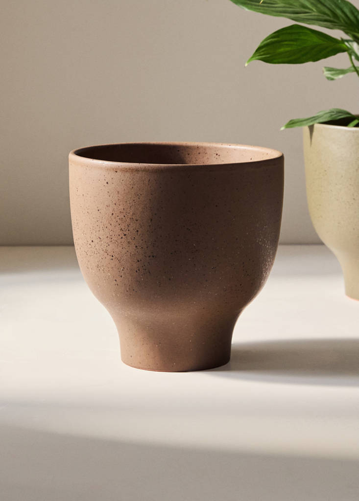 Large terracotta planter — Brown