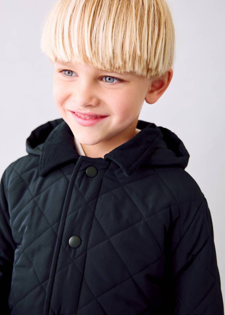 Quilted anorak with shirt collar — Navy