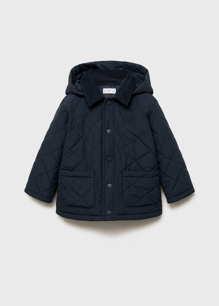 Quilted anorak with shirt collar — Navy