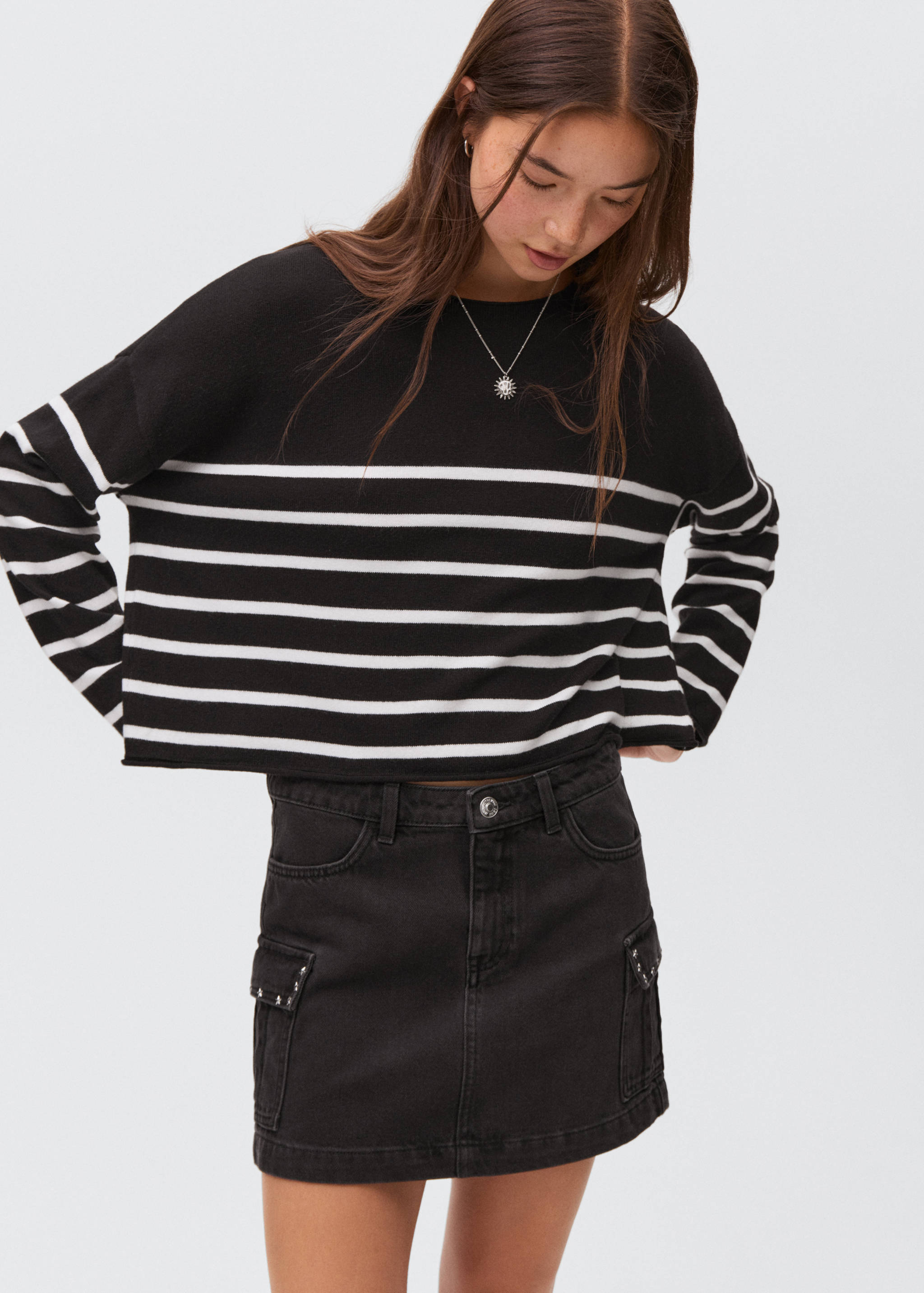 Knit striped sweater - Medium plane
