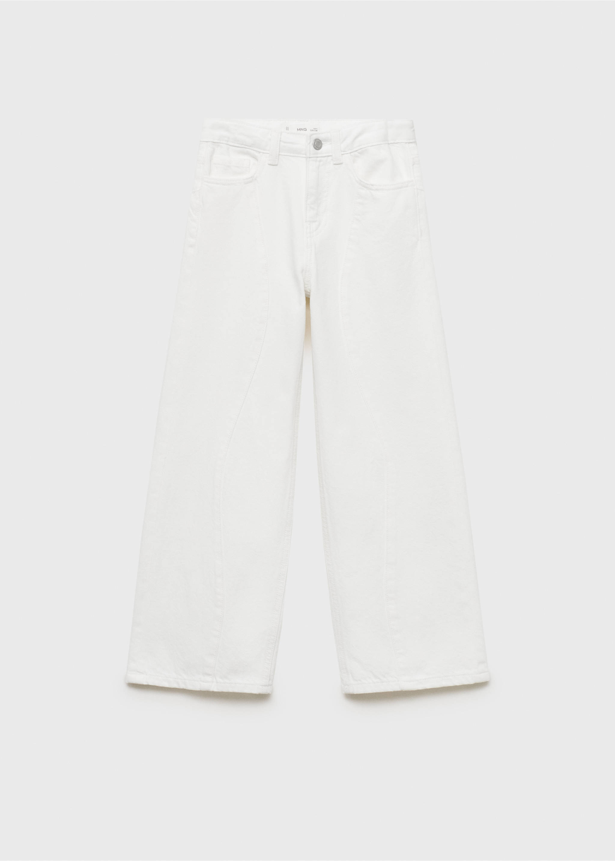 Jean wide leg détaille coutures - Article sans modèle, Blanc. Ref: 17033278-00.