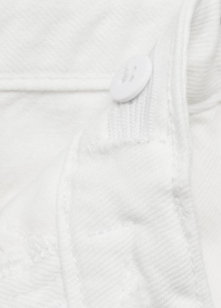 Wide-leg jeans with seam detail — White