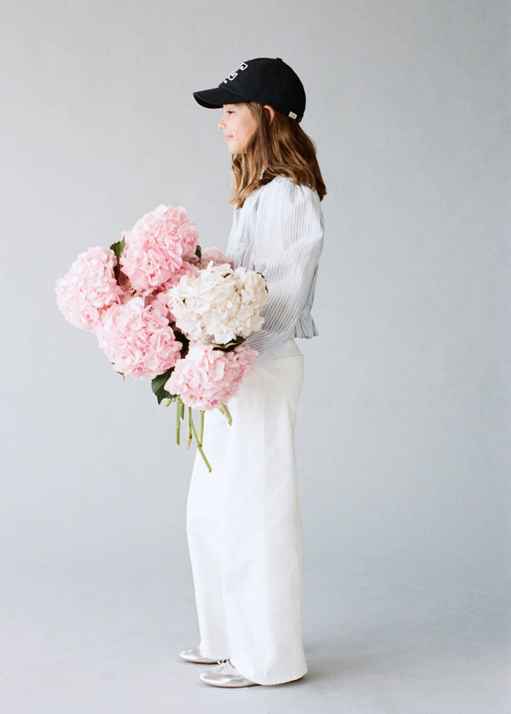 Wide-leg jeans with seam detail — White