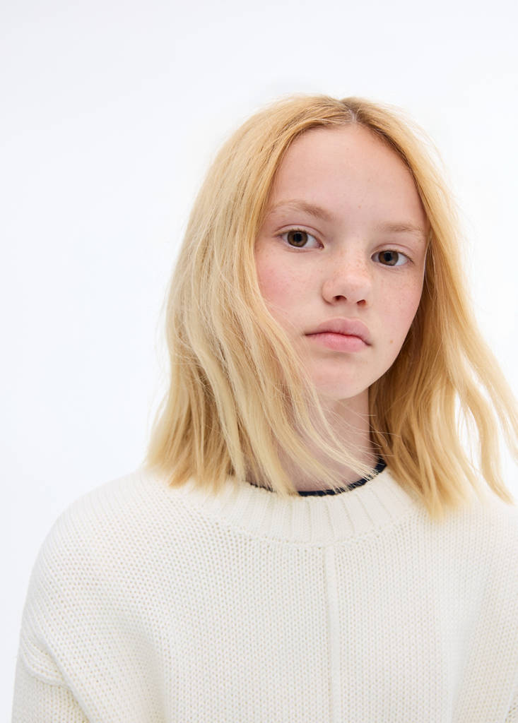 Long-sleeve knitted sweater — Off White