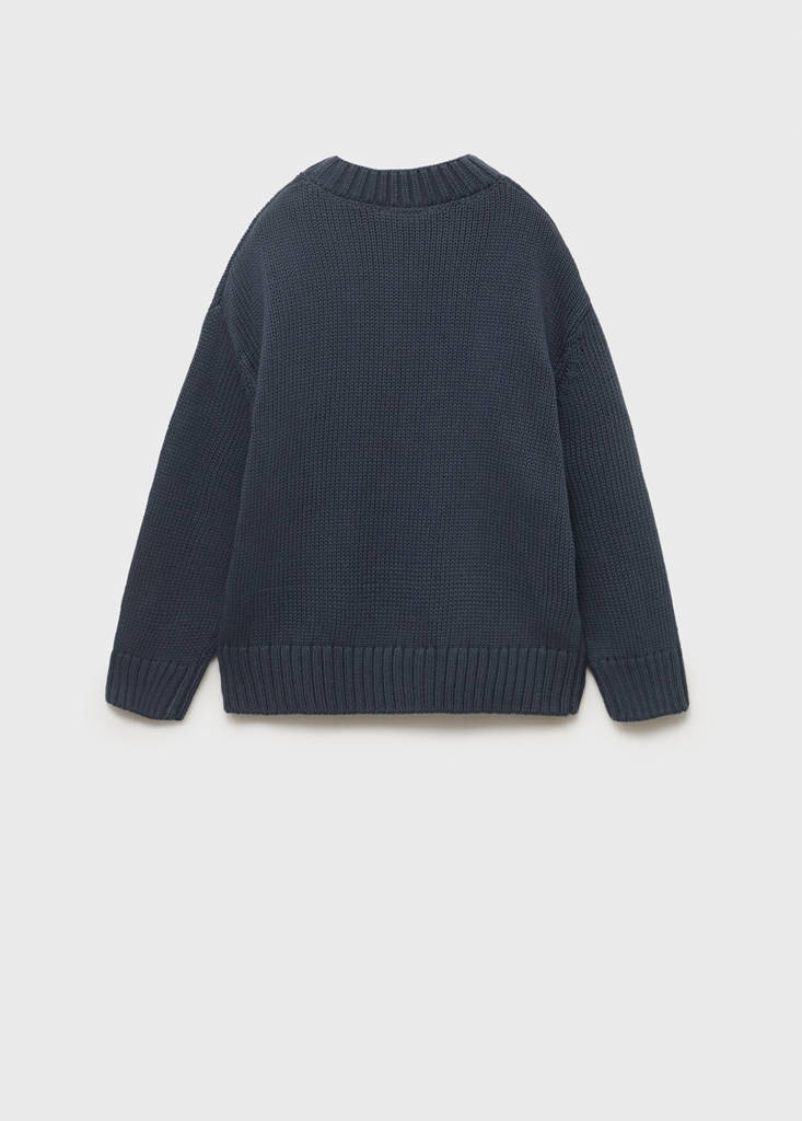 Long-sleeve knitted sweater — Navy