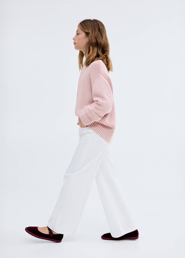 Long-sleeve knitted sweater — Pastel Pink