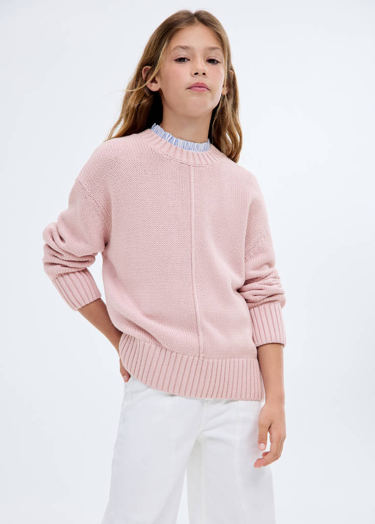 Long-sleeve knitted sweater — Pastel Pink