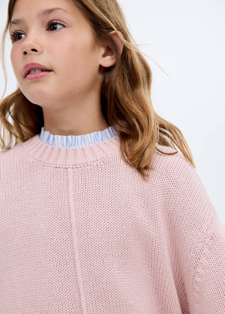 Long-sleeve knitted sweater — Pastel Pink