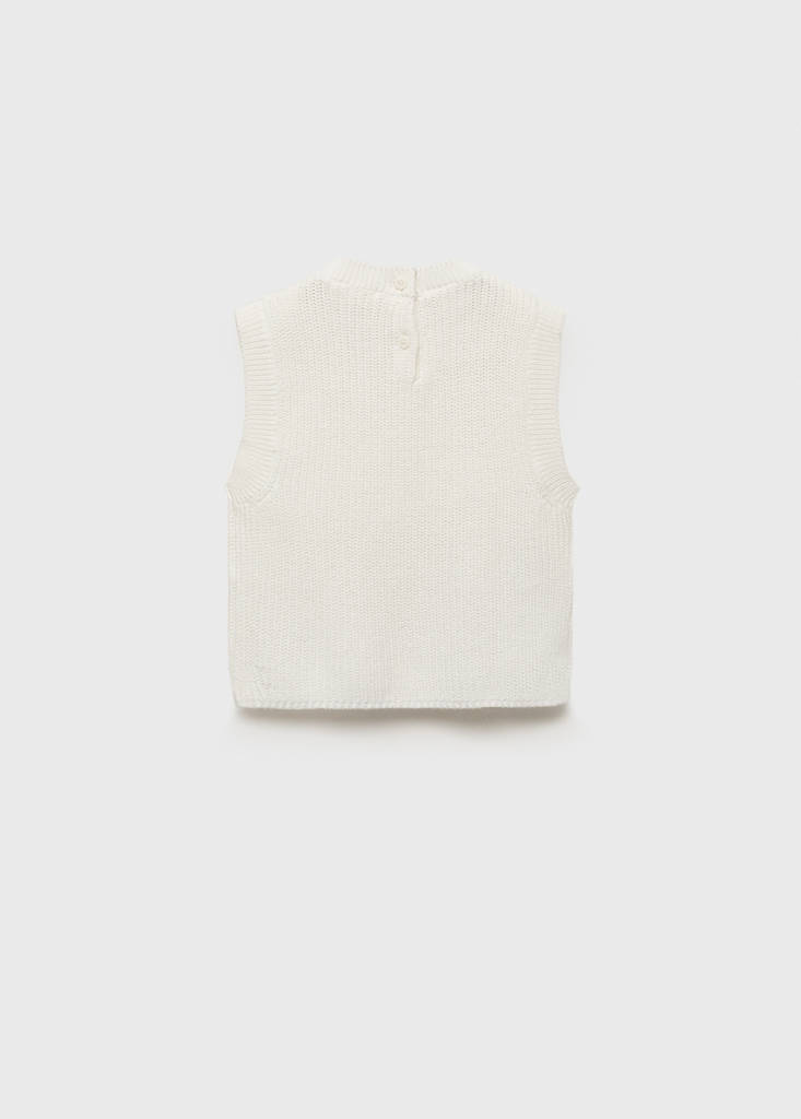 Knitted cotton gilet — Off White