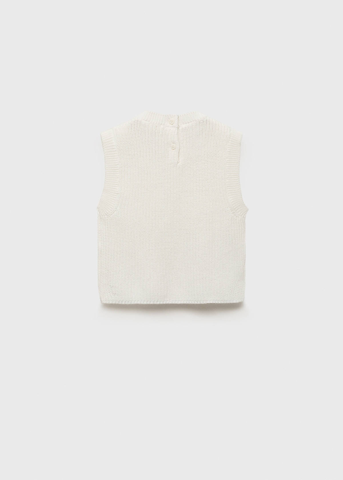Knitted cotton gilet — Off White